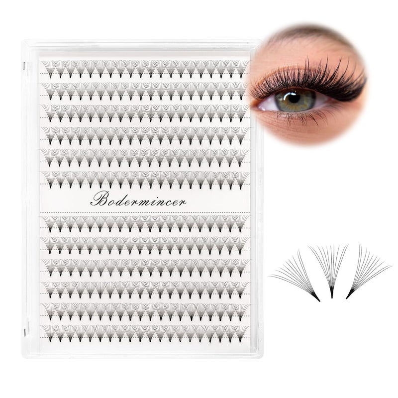 Dedila Short Stem Nature Long 10D Premade Fans Dramatic Volume Eye Lashes Extensions Thickness 0.07mm D Curl Soft and Light Weight Individual False Eyelashes Cluster (13MM) - Image 2